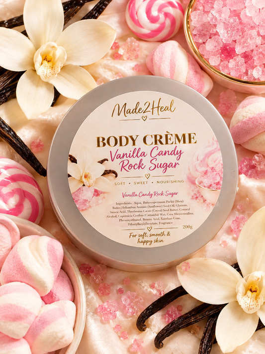 Luxury Body Creme | Toasted Marshmallow Body Butter | Vanilla Candy Rock Body Butter | Marshmallow & Candy Body Butter | Rich Moisturising Body Creme 200g