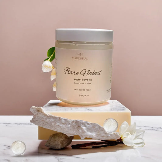 Bare Naked Body Butter For Sensitive Skin | Pure Hydration with Neem & Calendula | Fragrance-Free Nourishment for Sensitive Skin